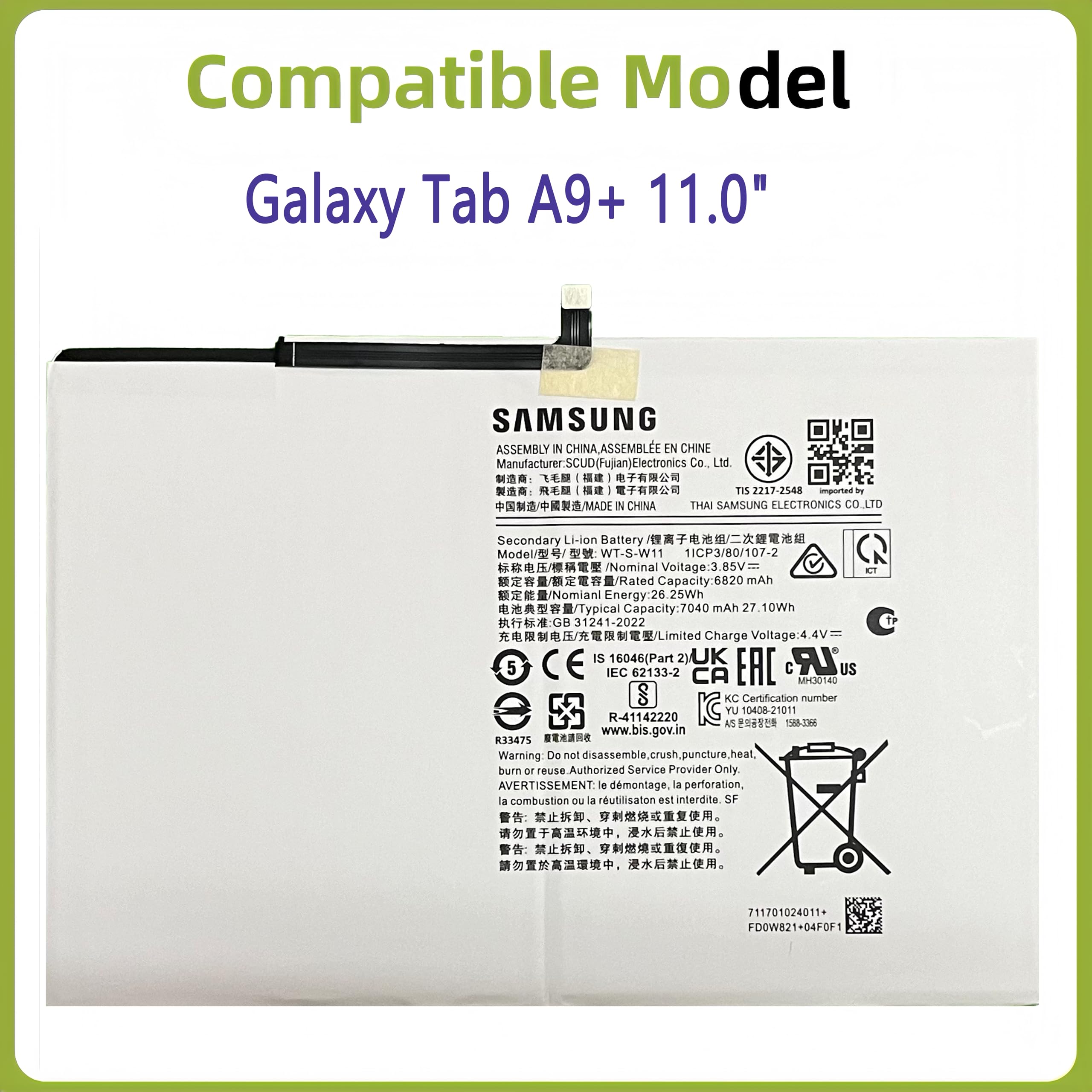 Amazon.com: ERYNK WT-S-W11 Rechargeable Battery Compatible with